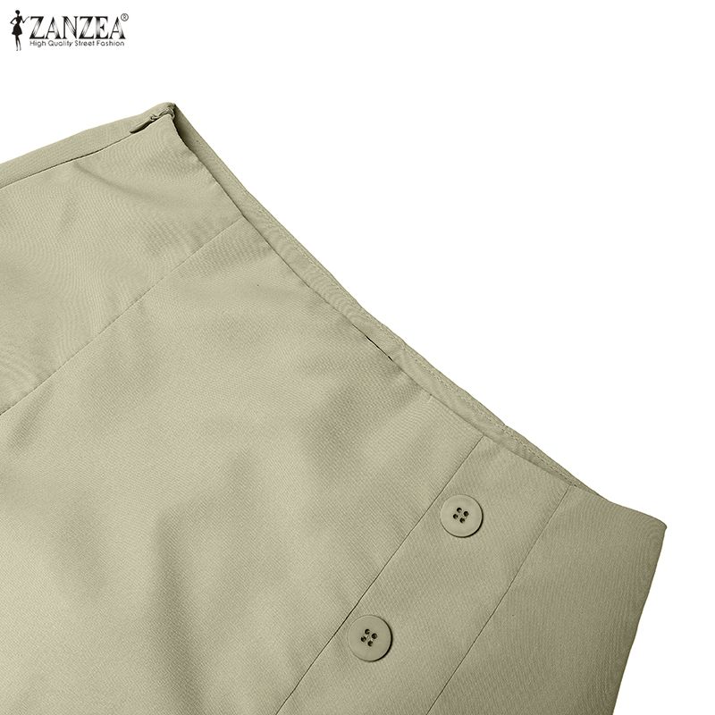 ZANZEA Женские элегантные повседневные миди-юбки однотонной расцветки