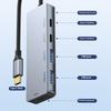 USB-C разветвитель 2x USB-C, 2x USB-A порта, скорость передачи 10 Гбит/с, зарядка PD100 Вт, алюминиевый хаб для устройств