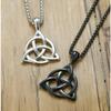 Fashion Men's Black Celtic Irish Triquetra Trinity Knot Pendant Necklace Jewelry
