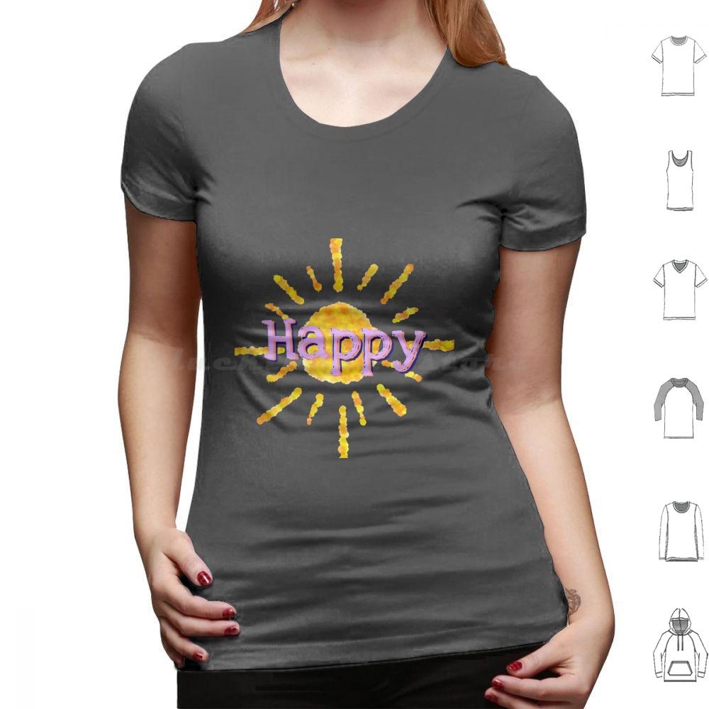 Happy T Shirt 6xl Cotton Cool Tee Happy Happiness Sun Sunshine Joy Color Colorful Beautiful