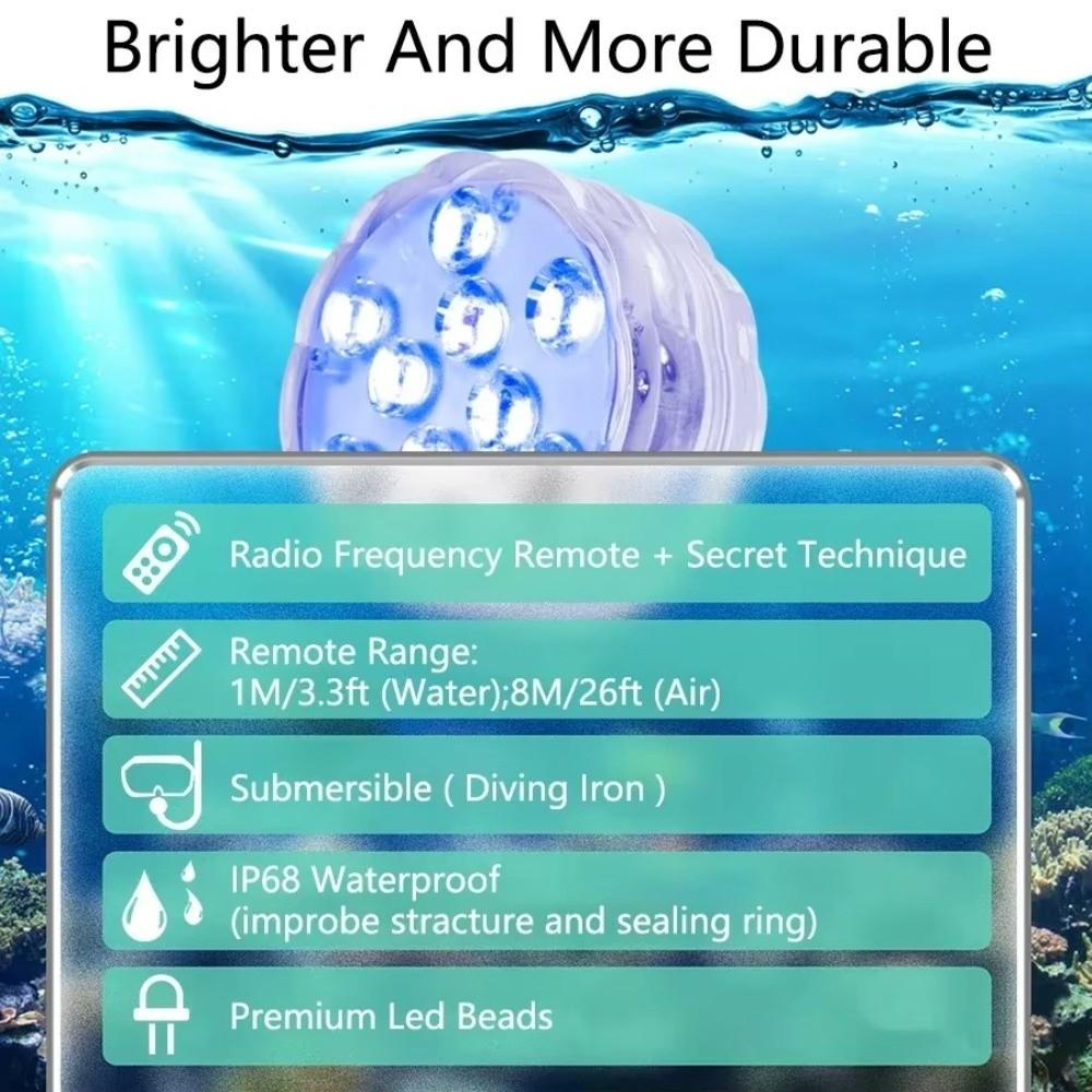 with Remote Diving Light 10-LED Remote Control Pool Diving Light Gifts Submersible LED Lights