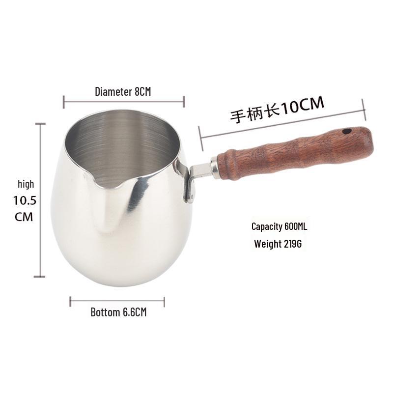 Кувшин из нержавеющей стали 304 с длинной ручкой для латте-арта и вспенивания (300-950 мл)