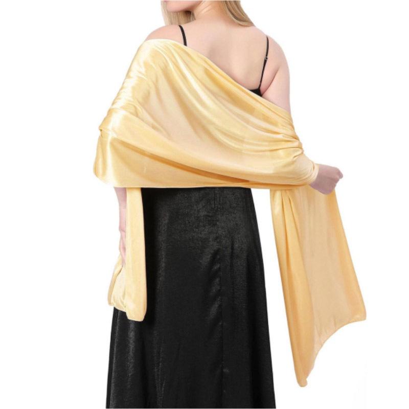 Элегантный шелковый атласный шаль для свадьбы или вечернего наряда