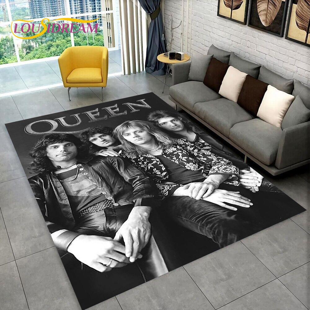 Freddie Mercury Queen-Rock-Band Area Rug,Carpet Rug for Living Room Bedroom Sofa Doormat Decoration, Kid Play Non-slip Floor Mat