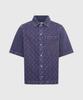 MARINE SERRE (M) Moon Laser Denim Workwear Shirt Lavender Moon Laser Denim Workwear Shirt Pu20 Lavender