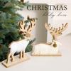 Christmas Tabletop Reindeer Ornament Wooden Silver Stand Holiday Home Decor