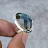 Лабрадорит Драгоценный Камень Ручной Работы Серебро 925 Пробы Ювелирное Изделие Кольцо Размер 7.5 M-264
