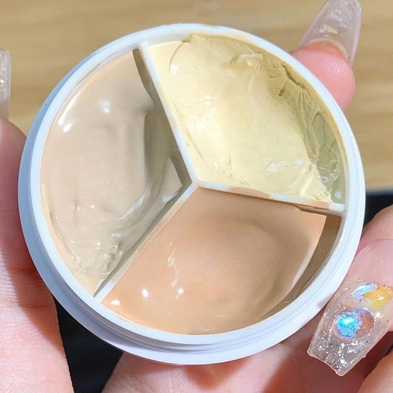 Круглый держатель для макияжа, трехцветный консилер, точечный акне, отпечатки, тональный крем, темные круги, не так легко приклеить, пудра оптом