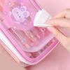 Kawaii прозрачный пенал большой емкости, водонепроницаемая сумка для ручек Kawaii косметичка с героями мультфильмов, школьные принадлежности, канцелярские принадлежности