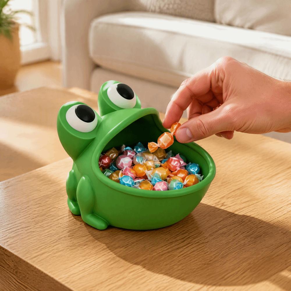 3D-Printed Frog Key Storage Box Big-Eyed Cartoon Frog Trinket Tray Jewelry Dish Tray Kids Room