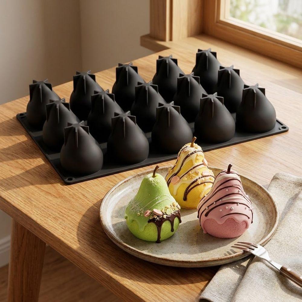Heat-Resistant 3D Pear Silicone Mold Fruits Shape Ice Cube Making Mold  Baking Supplies