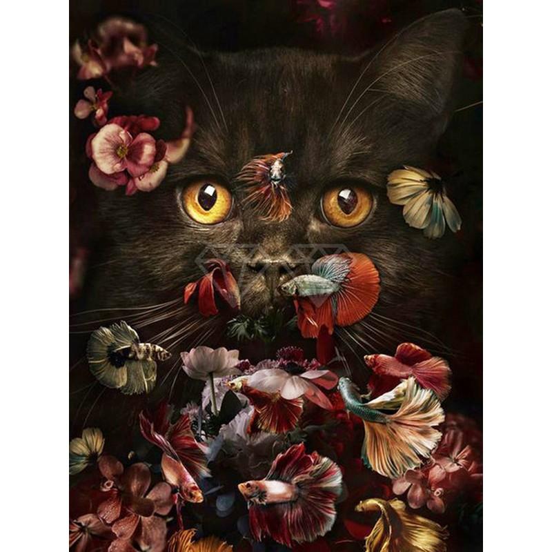 5D DIY комплект алмазной живописи краска цветок животное лиса волк кошка тигр полная круглая вышивка мозаика вышивка крестиком домашний декор