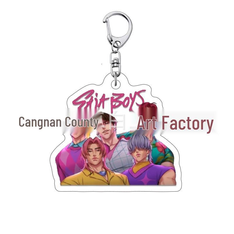 K-pop Брелок для ключей с женской группой «Охотники на демонов»: Милый акриловый брелок для школьной сумки Lumi, Zoe, Mira & Qin Yu