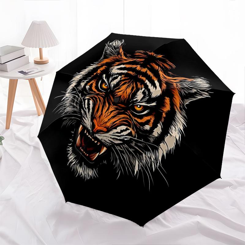 1pc Roaring Tiger Automatic Opening and Closing Umbrella - Small Umbrella Suitable for Various Occasions W079