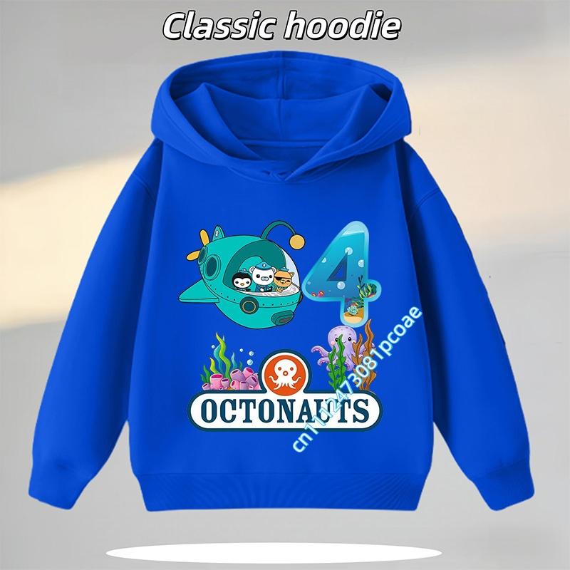 Octonauts 1-8-year-old Hooded Sweatshirt for Boys, Girls' Casual Top with Digital Cartoon Print, Long Sleeve for Autumn/Winter