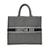 [Б/У] Сумка-тоут серии Book Tote с вышитым монограммой в клетку «гусиная лапка», большая, для ношения на плече - Отличное состояние #CFNDHE