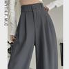 Women's High-Waist Black Wide-Leg Pants, Spring/Autumn 2025, Simple & Versatile Style