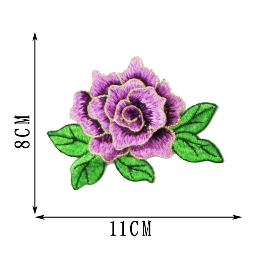 DIY Handmade Embroidery Flower Patch Polyester Fiber Floral Patches Embroidery Repair Patch Jeans