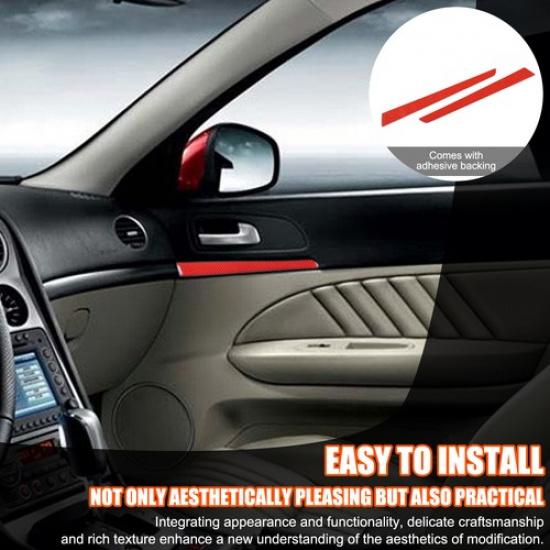 Red Soft Carbon Fiber Interior Door Panel Trim Sticker For Alfa Romeo 159 04-11