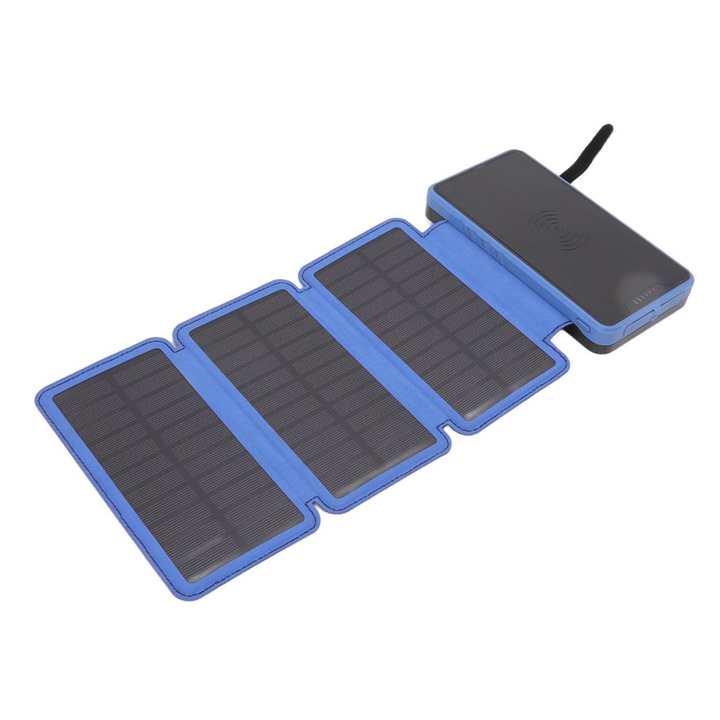 Солнечная батарея Power Bank многофункциональная портативная складная 20000 мАч кожаная зернистая солнечная зарядка для телефона