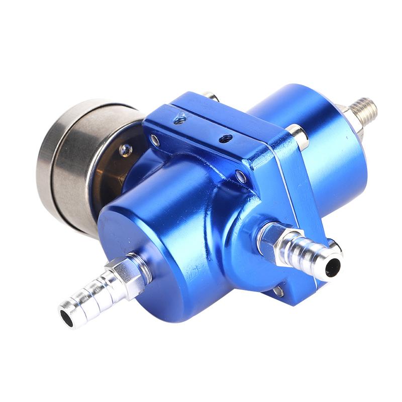 Adjustable FPR Aluminum Alloy Universal FPR Fuel Pressure Regulator with Gauge Hose 0‑140psi Adjustable FPR Pressure Regulator