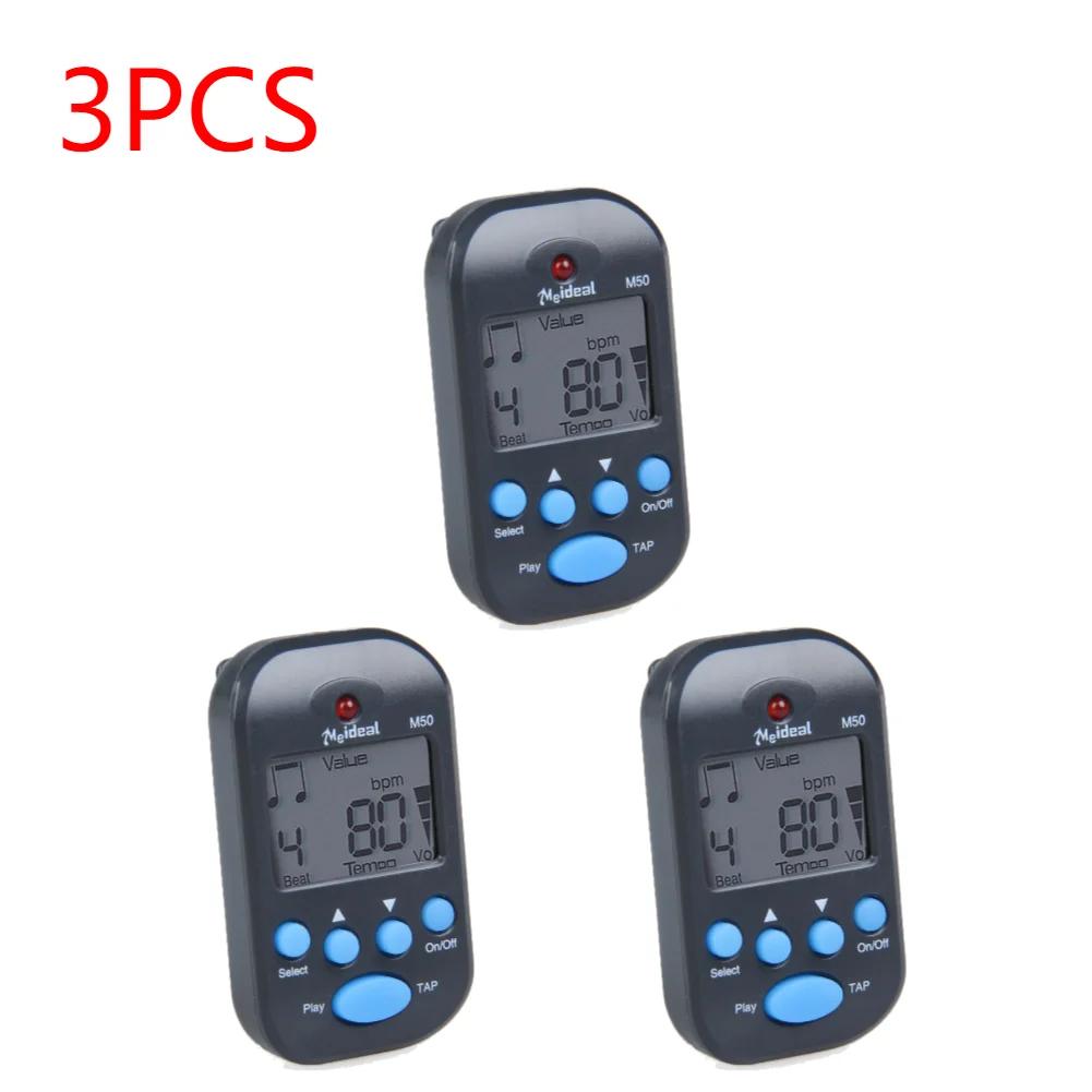 10-1PCS M50 Mini Musical Metronome LCD Clip-on Dual-channel Digital Tuner Metronome Guitar Piano Metronomo Practical Accessories