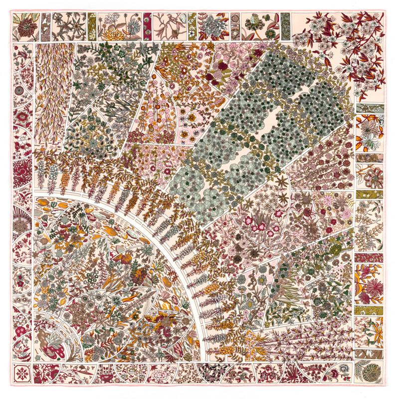 POBING Manual Hand Rolled Twill Silk Scarf Women Indian Feather Square Scarves Echarpes Foulards Femme Wrap Bandana Hijab 90CM