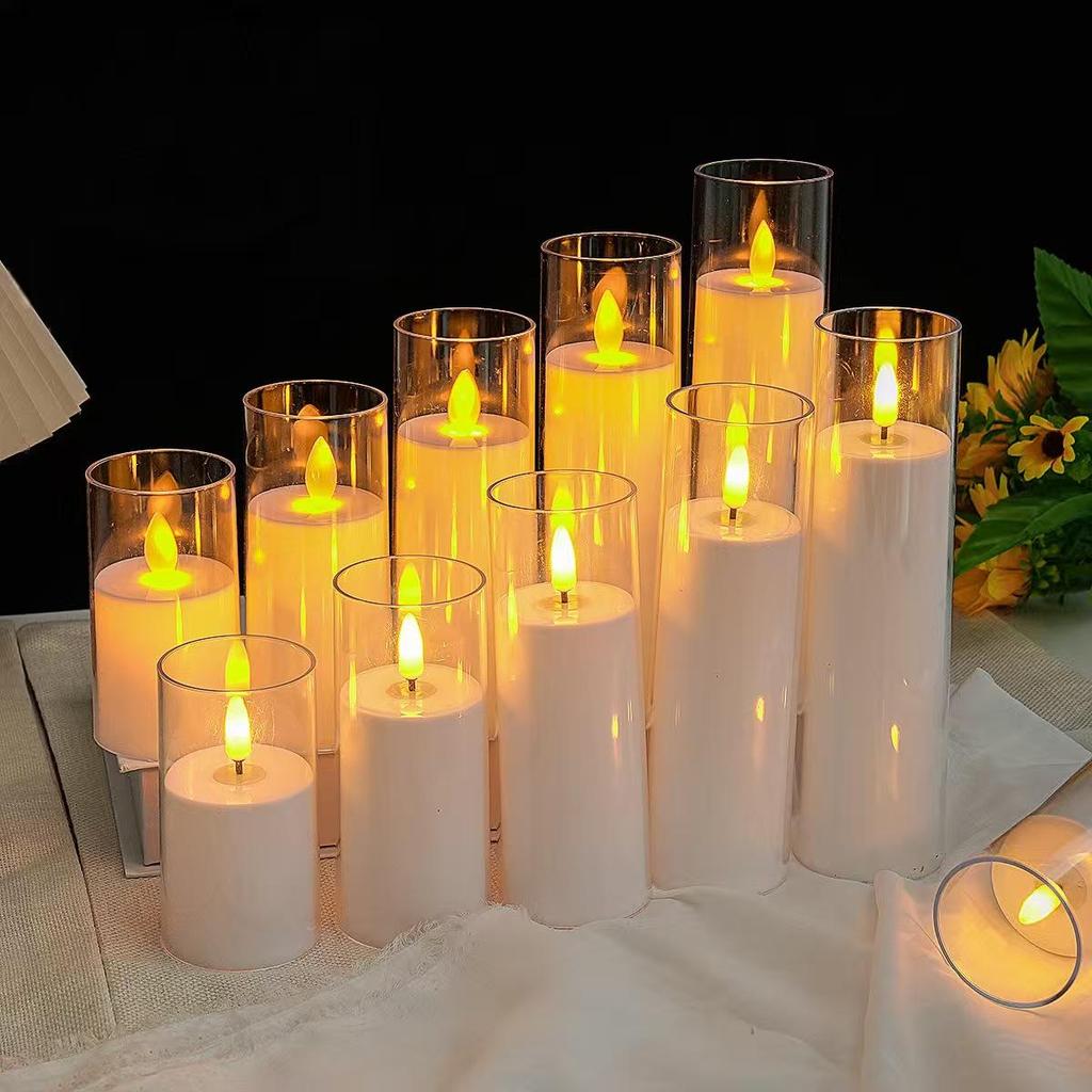 Acrylic LED Candle Atmosphere Light with Remote - Ideal for Romantic Birthday and Party Decorations.