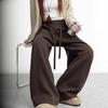 Scimitar Wide-leg Pants Women's Spring and Autumn New High-waisted Sweatpants Loose Straight Sports Casual Pants Trousers