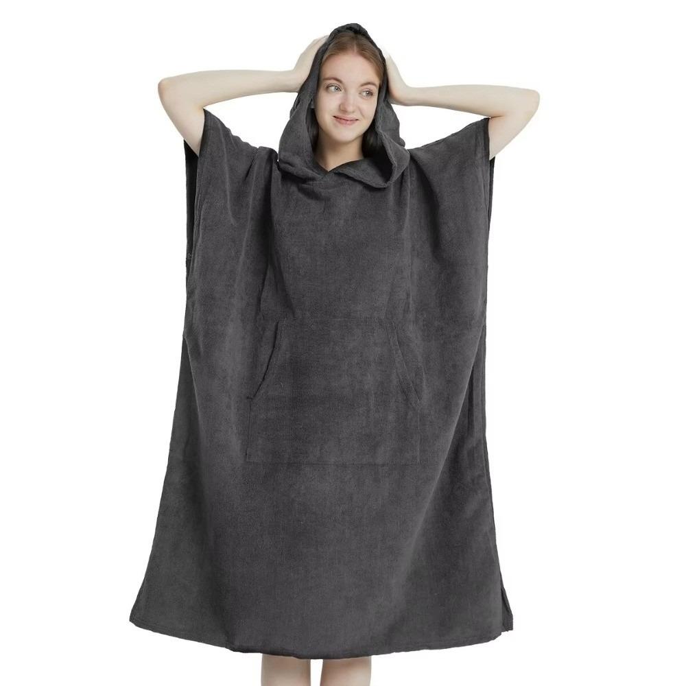 Bathrobe Microfiber Surf Poncho Towel Hooded Thick Beach Robe Soft Extra Large Changing Poncho Beach
