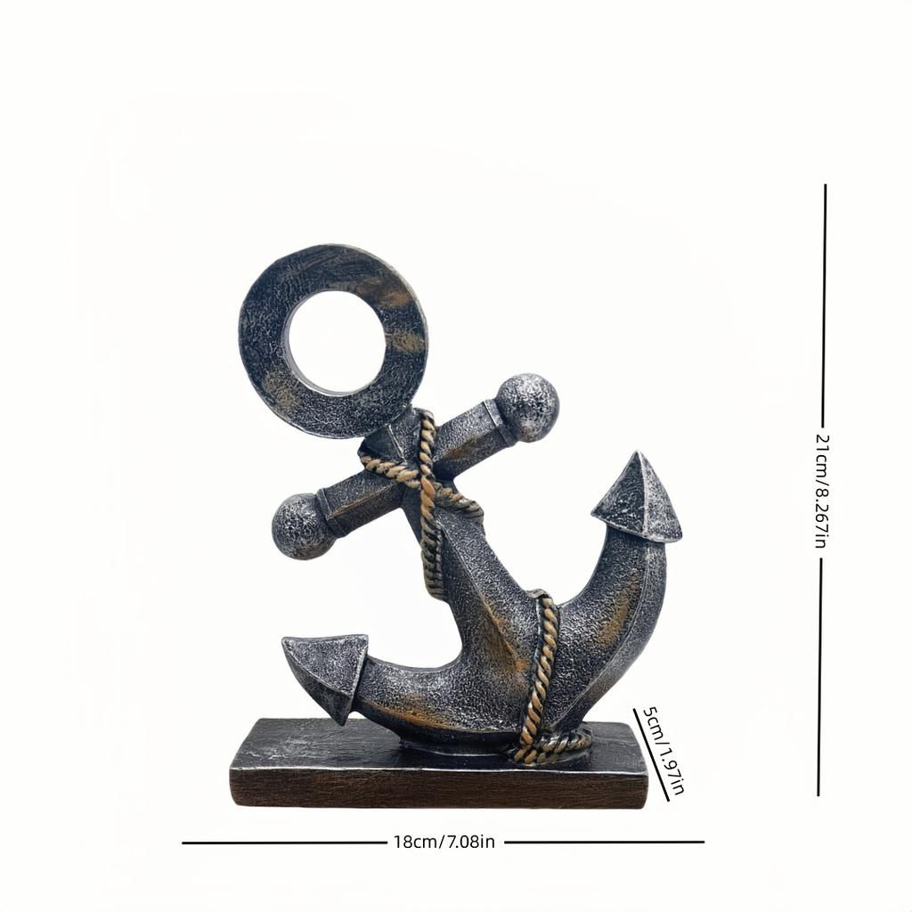 1 шт. Винтажная модель американской парусной лодки с якорем Декор Рустикальная смола Морское настенное искусство для гостиной, спальни или офиса Идеально для помещений в морской тематике