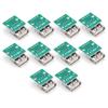 10Pcs USB Type A Female Socket Breakout Board 2.54mm Pitch Adapter Connector DIP