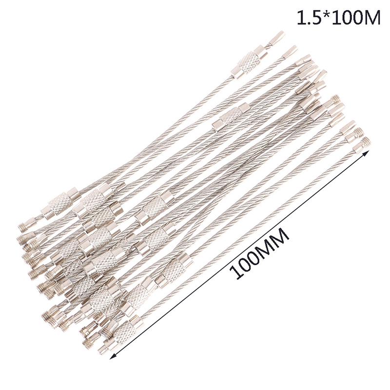 20 шт. Брелок из троса из нержавеющей стали, брелок-карабин на тросе