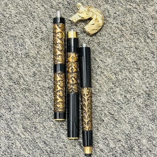 91.44 Cm Classic Equestrian Style Brass Horse Head Wooden Walking Stick