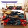 Aliens Pattern Bedding Quilt Set Quilt Cover Pillowcase Home Decoration Gift (1 * duvet cover + 2 * pillowcase, without core)