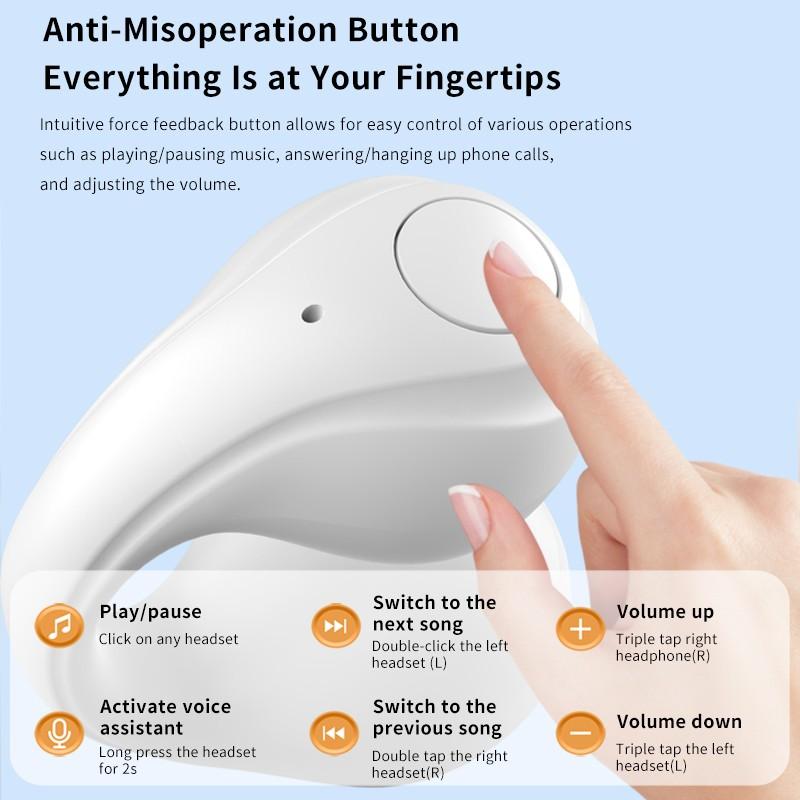 Mini Tws Wireless Bluetooth Earphones Painless Wear Ear Clip Bluetooth Headset Air Conduction Earhook Bluetooth Headphones With Microphone