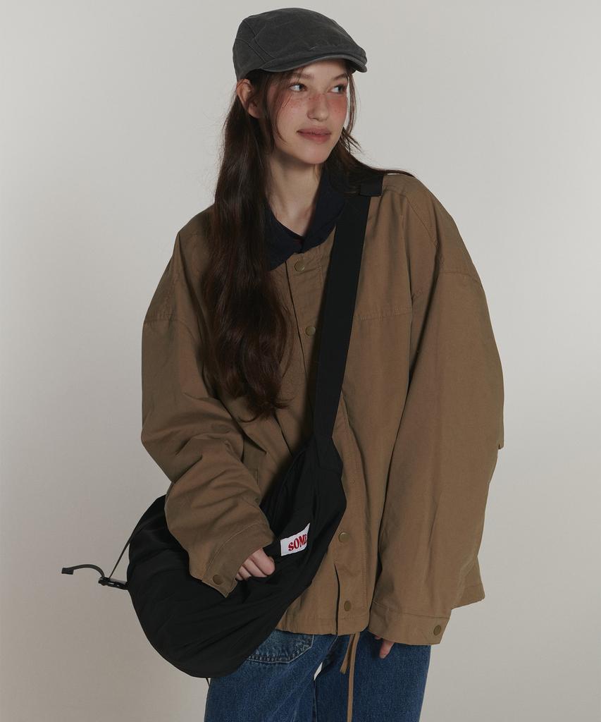 Некое Место Color-Block Вельветовый Воротник Куртка-Ветровка Barbour Охотничья Trucker Jumper [Бежевый]