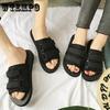 Summer Slippers Women's Non Slip Flat Breathable Slippers Men's Soft Sole Black Slippers Couple Casual Seaside Slippers