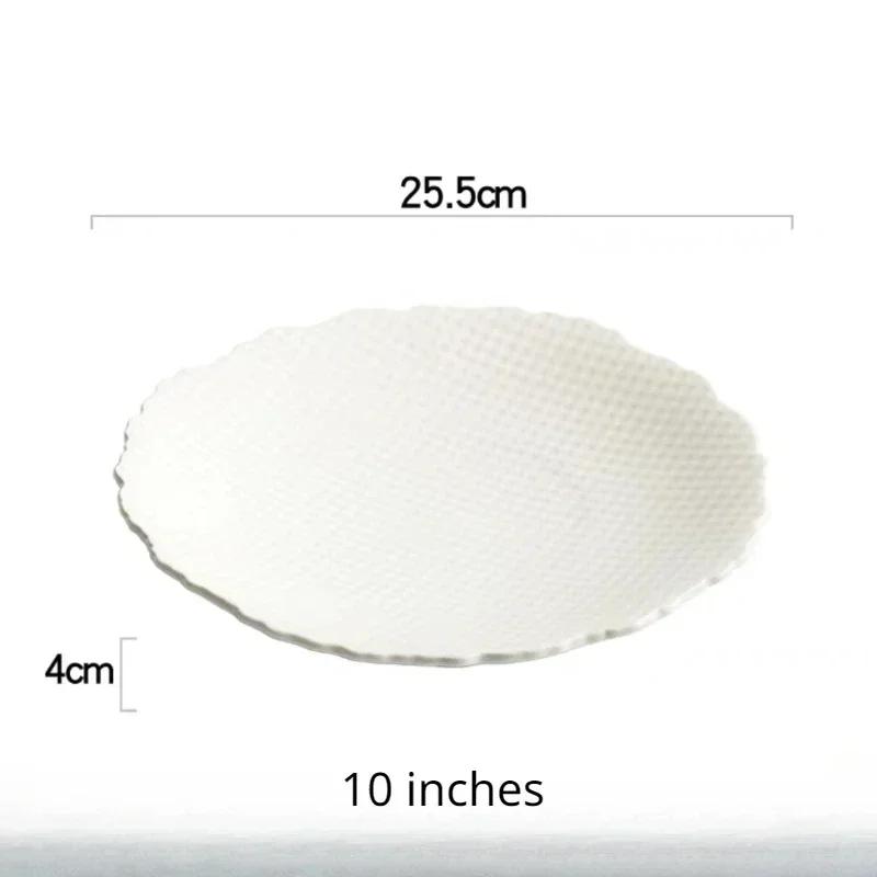 Белая Керамическая Западная Тарелка Круглая Ресторанная Итальянская Паста Стейк Столовые Приборы 12 Дюймов Креативная Бытовая Японская Мелкая Тарелка