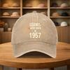 Retro  Legend Print Baseball Cap  Lightweight Vintage Street Style Suitable for All Seasons Curved Brim Hat with Iconic Bi