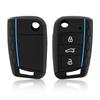 3 Button Flip Key Silicone Cover Fit for VW GOLF 7 MK7 SKODA SEAT 2014 2015 2016 FOB HULL OCTAVIA COMBI LEON IBIZA CUPTRA Case