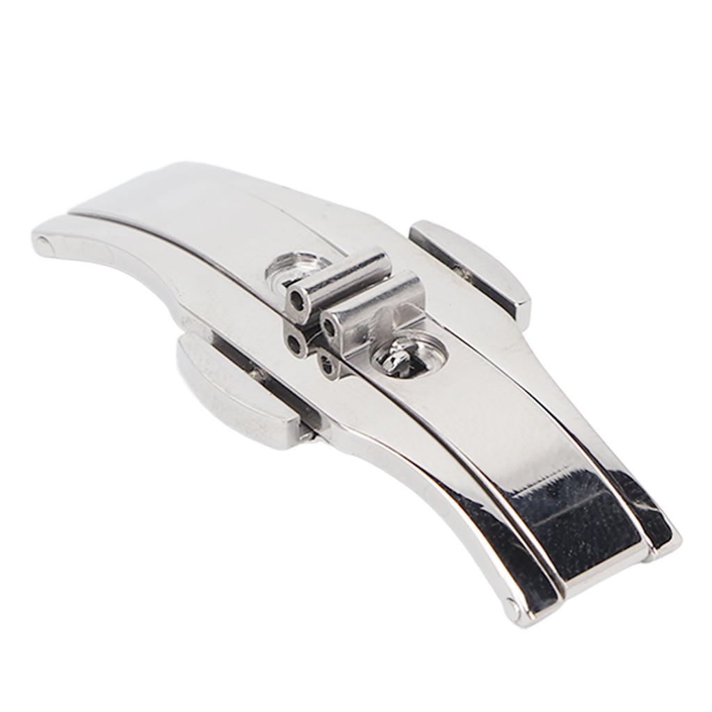 Watch Band Deployment Clasp Double Push Button 304 Stainless Steel Wristwatch Straps Buckle