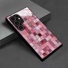Стеклянный чехол для телефона с узором из розовой мозаичной плитки Для Samsung Galaxy S26 S25 S24 S22 S23 Ultra S21 S20 Plus 5G Нескользящий Полное покрытие