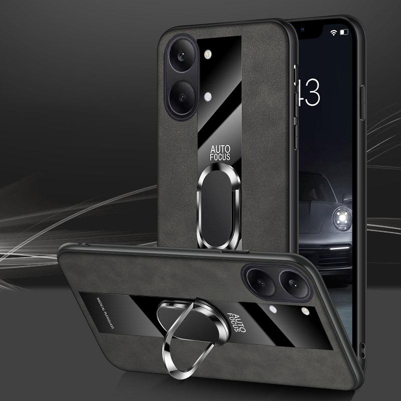 Чехол для Xiaomi Poco X8 Pro Max с бизнес-магнитным держателем-кольцом, ударопрочный, из натуральной кожи овчины, мягкий силикон, модный задний чехол для Xiaomi Poco X8