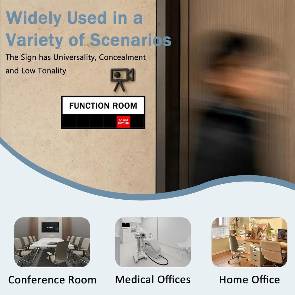 Office Door Sign,Magnetic Name Plate With 6 Working Status Options,Do Not Disturb, In A Meeting, Out of Office, Working Remotely, Please Knock