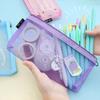 Cute Net Pen Bag Cartoon Cosmetic Storage Bag Simple Mesh Pencil Case  School