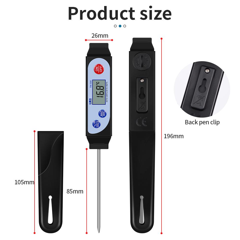 Digital Food Thermometer LCD Screen Stainless Steel Probe Electronic Thermometer Water Milk Soup Baking Temperature Tester