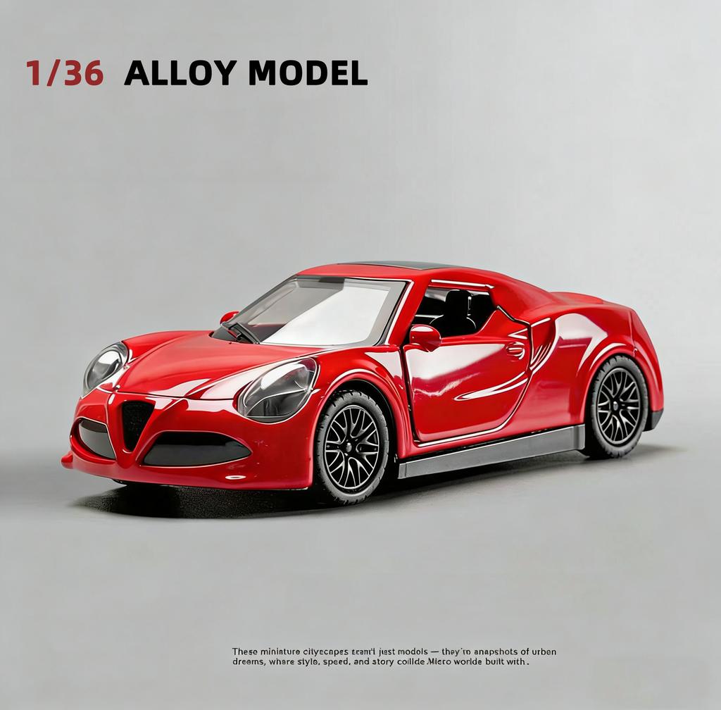 (Bagged) 1:36 Simulation Alloy Car Model Sports Car Model Open Door Pullback Boy Children's Toy Car Ornament Cross-border