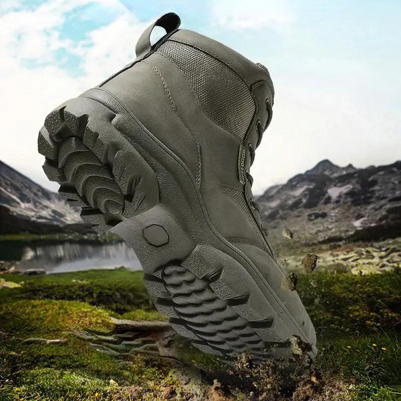 Men's High-top Hiking Boots Outdoor Shoes Military Boots Rubber Sole Large Size39-46