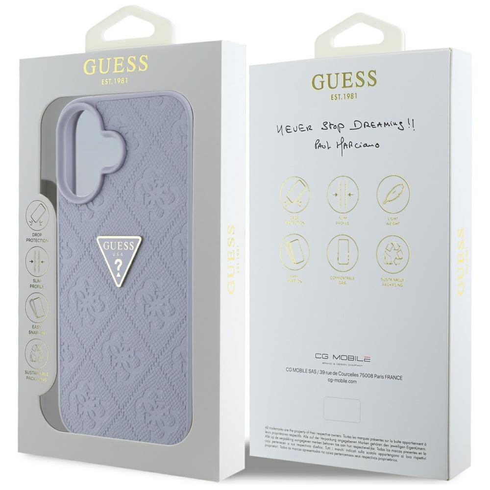 Etui do iPhone 16 Guess Metal Logo Fioletowy